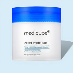 Discos exfoliantes Medicube Zero Pore Pad de KSTANDARBEAUTY con AHA y BHA para reducir poros y limpiar la piel.