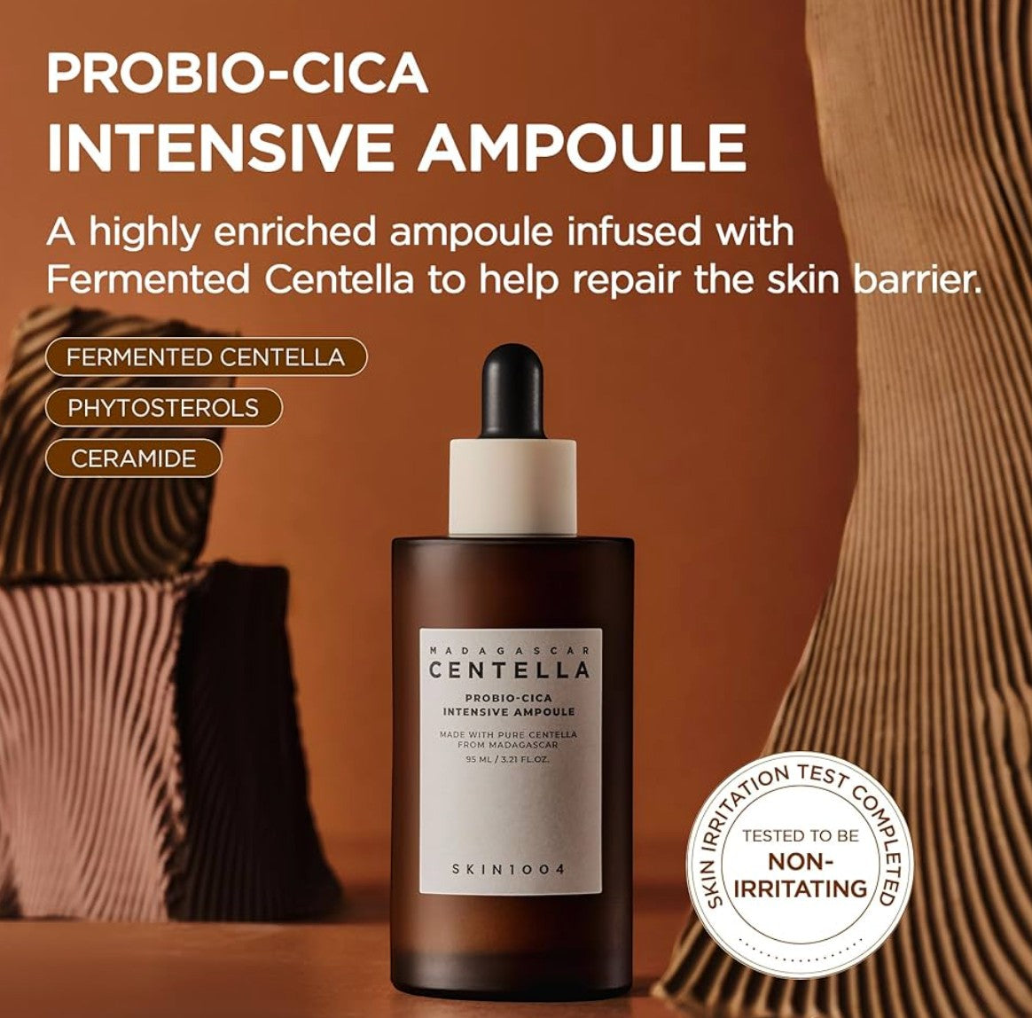 KSTANDARBEAUTY Madagascar Centella Probio-Cica Intensive Ampoule Jumbo, botella de vidrio ámbar con gotero, para hidratación y reparación de la barrera cutánea.