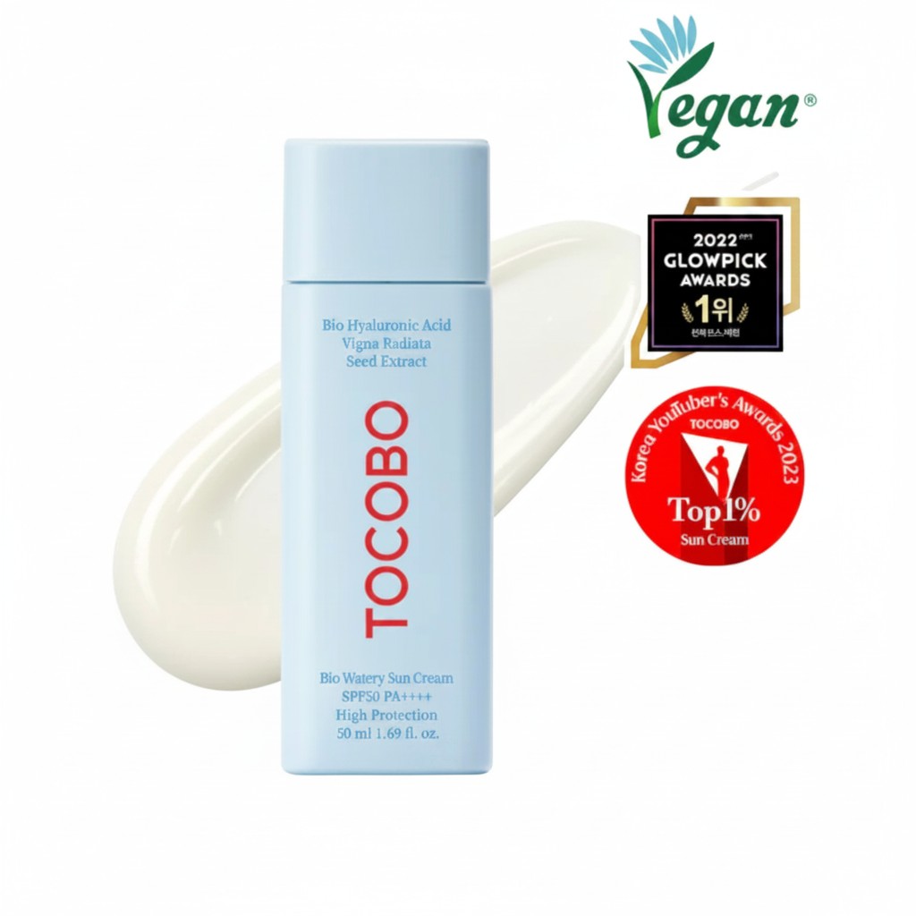 KSTANDARBEAUTY protector solar facial TOCOBO Bio Watery Sun Cream SPF50 PA++++, textura ligera, 50 ml.