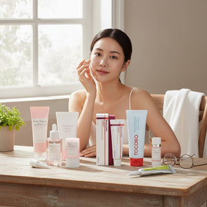 KSTANDARBEAUTY colección de cuidado de la piel con sérum, crema, protector solar y más. Incluye productos de centella y retinal.