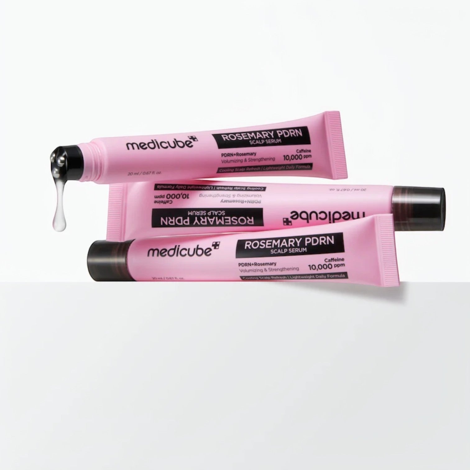 Suero capilar de romero KSTANDARBEAUTY en tubos rosas con aplicador refrescante para fortalecer el cuero cabelludo