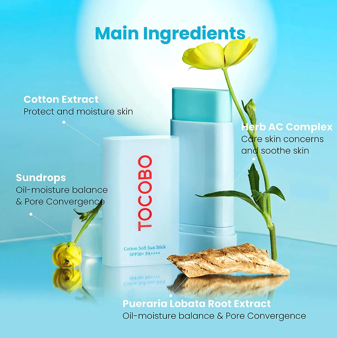 KSTANDARBEAUTY protector solar en barra Cotton Soft Sun Stick SPF50+ PA++++ con acabado suave y control de brillo.